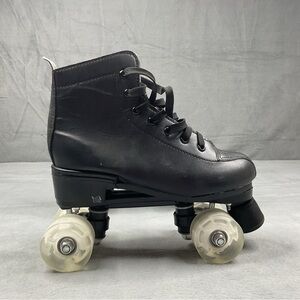 Unisex Unbranded Size 39 Black Lighted Quad Roller Skates - Classic Lace-Up Boot